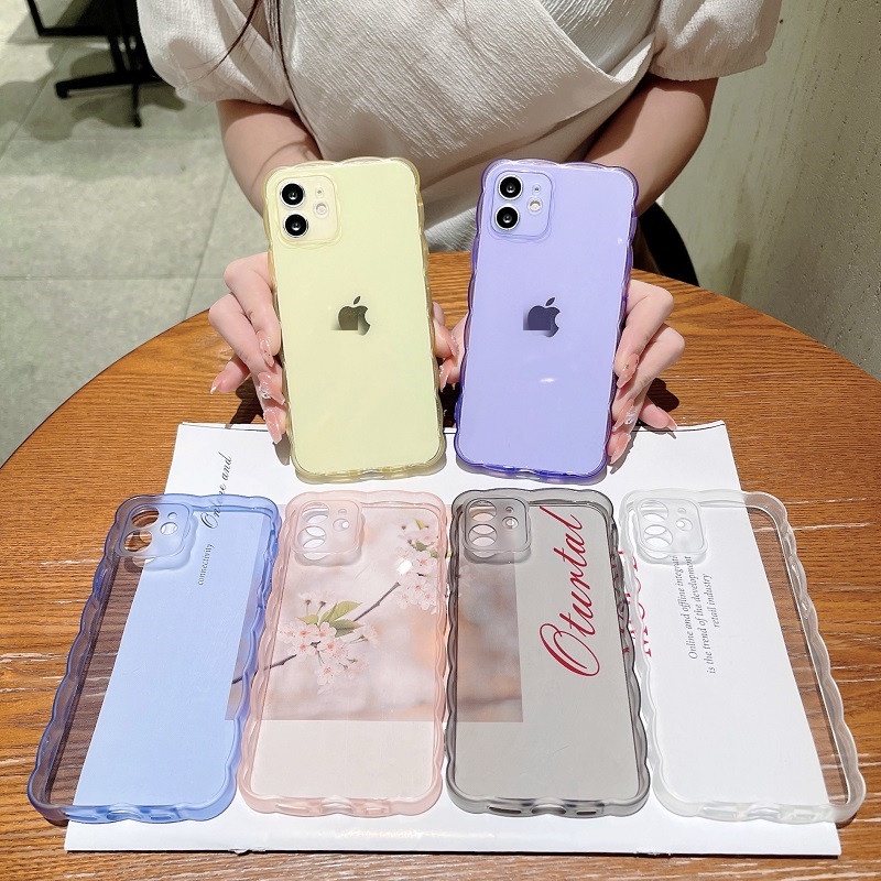 Soft Case TPU Motif Gelombang Untuk iPhone 11 12 13 Pro MAX X XR XSMAX 7 8 Plus