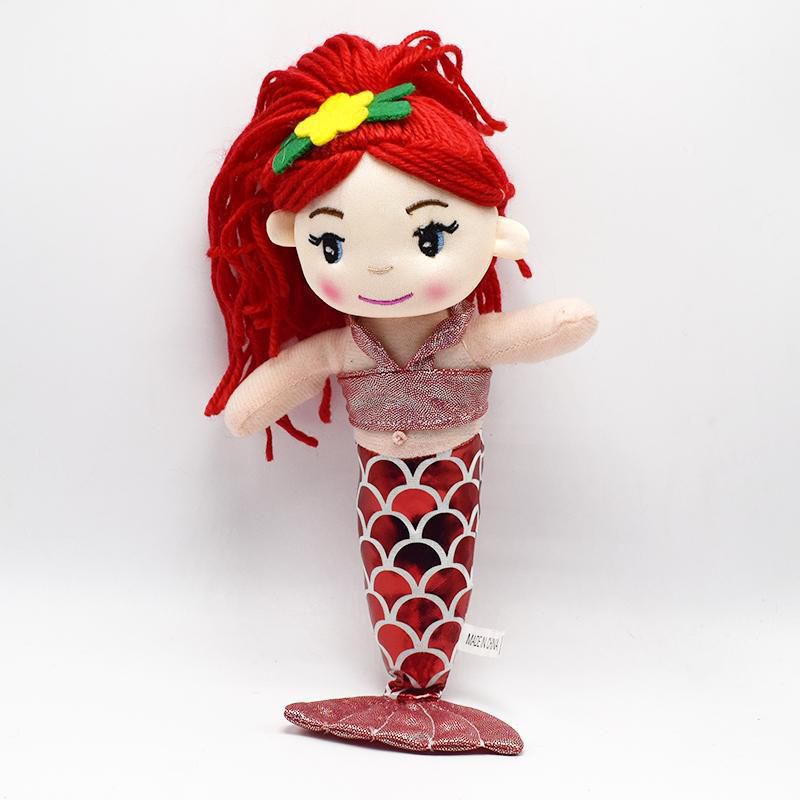 30cm Red Pink Purple Yellow Cute Mermaid Princess Plush Doll Stuffed Toy Girl Kids Birthday Gift