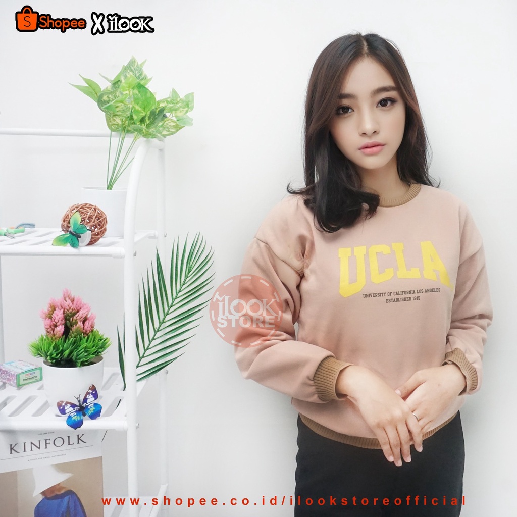 ilook | Sweater Oblong Ucla Crewneck | Sweater Ucla | Sweater Bahan Fleece