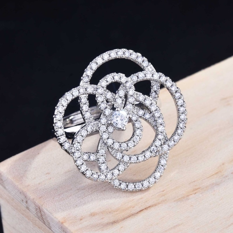High-End Personality Camellia Modeling 925 Silver Ring