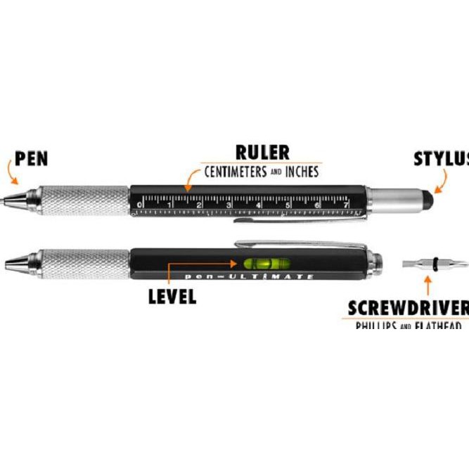 

PulPen Pen Ultimate 7 in 1 EDC Penggaris Stylus Obeng Mekanik Teknik - Abu-abu