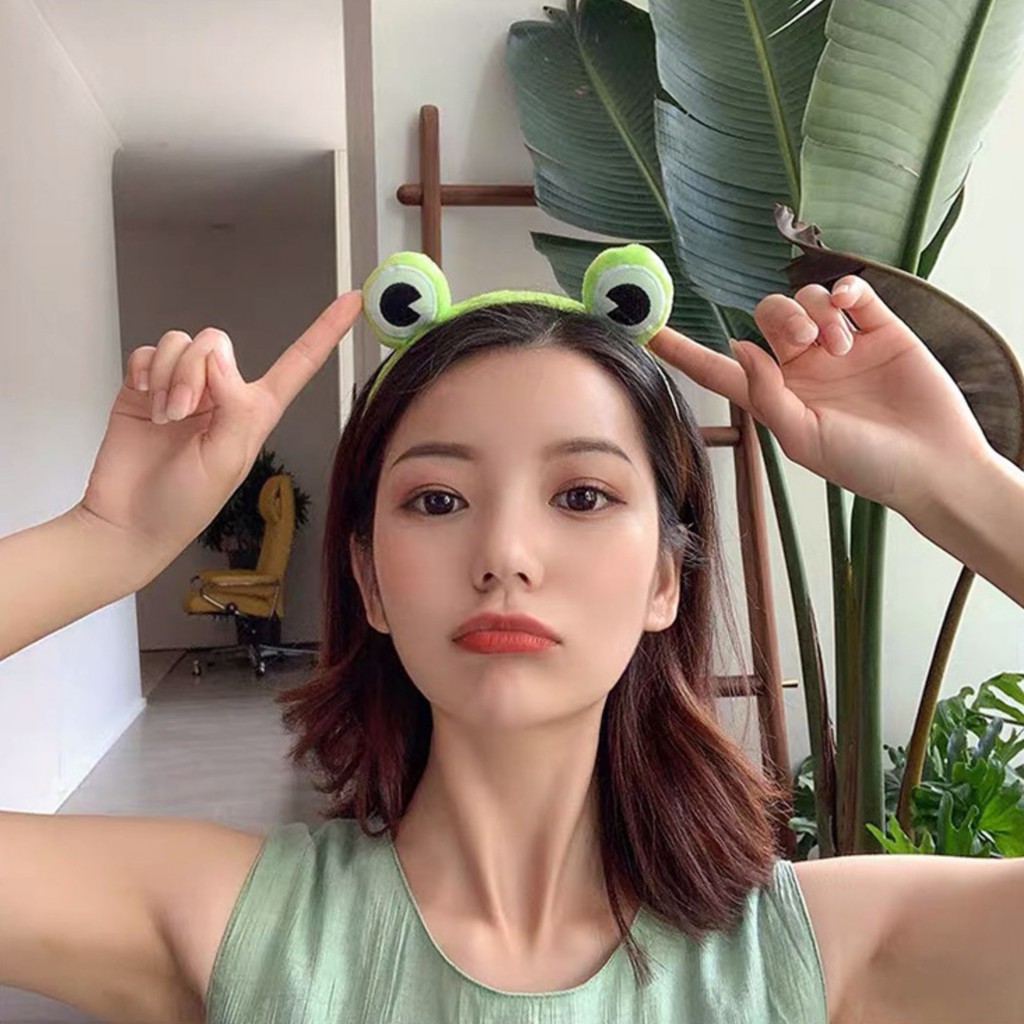 HKO headband bando mata katak kodok frog lucu bando kain handuk cuci muka facial