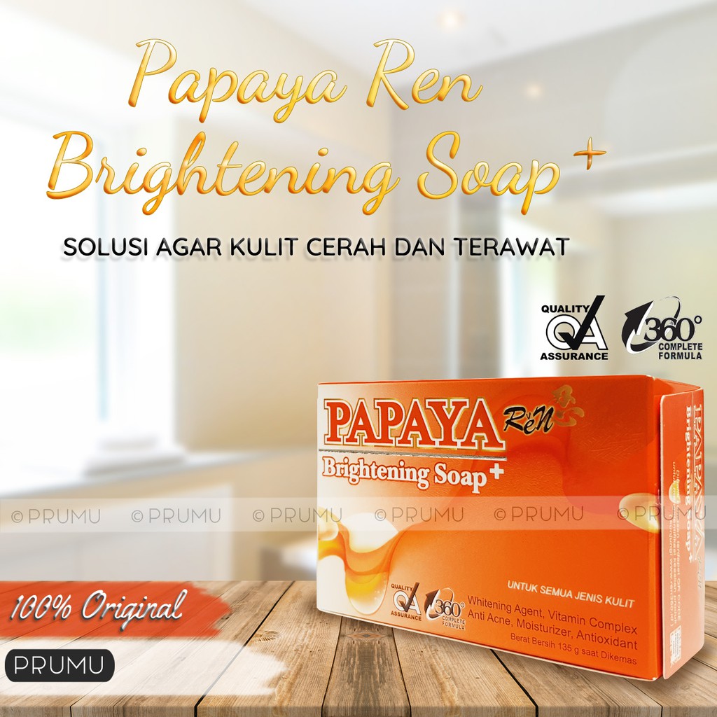 Ren Papaya Brightening Soap 135gram - Sabun Papaya - Papaya Soap - Sabun Muka - Papaya Ren Gold