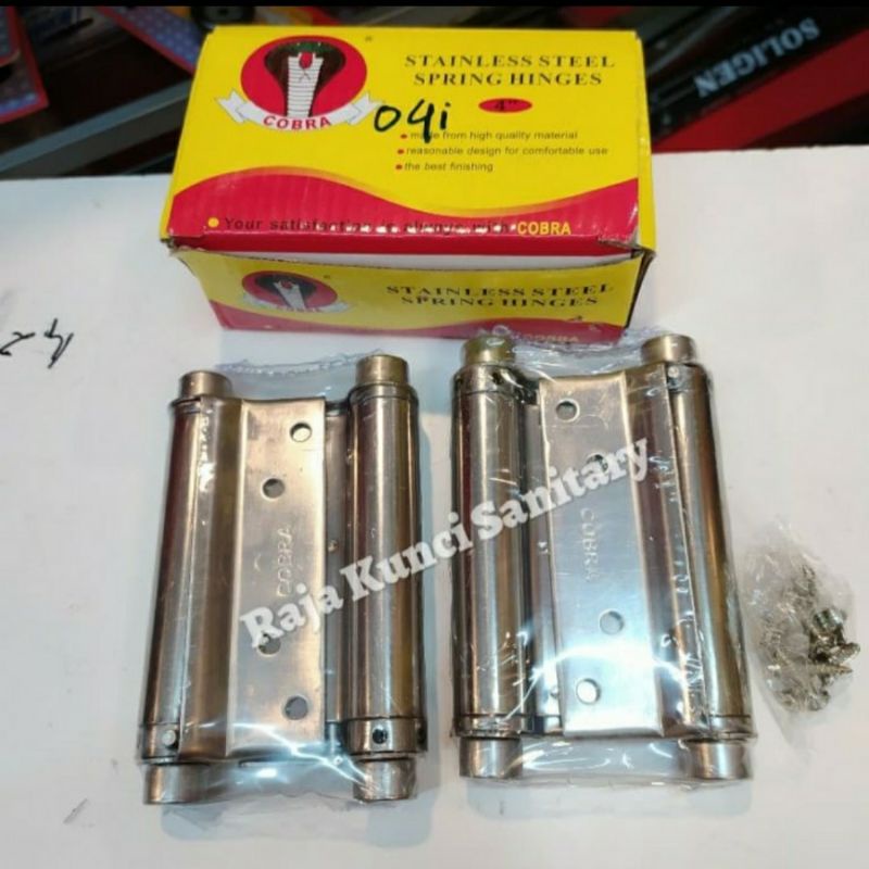 Spring Hinge 4&quot; Inch/Engsel Koboi 4 inch Stainless