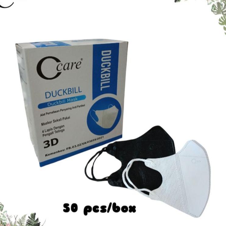 New Masker Duckbill C-care 4ply  garis embos isi 50