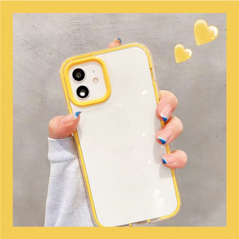 Soft Case Silikon Tpu Transparan 3 In 1 Warna Pelangi Compatible for Iphone 13 12 11 Pro Max Se2020 X Xr Xs Max 7 8 Plus 7plus 8plus SE 2020 Simple Personality Rainbow Color Transparent TPU Soft Silicone Anti-drop Phone Case Back Cover