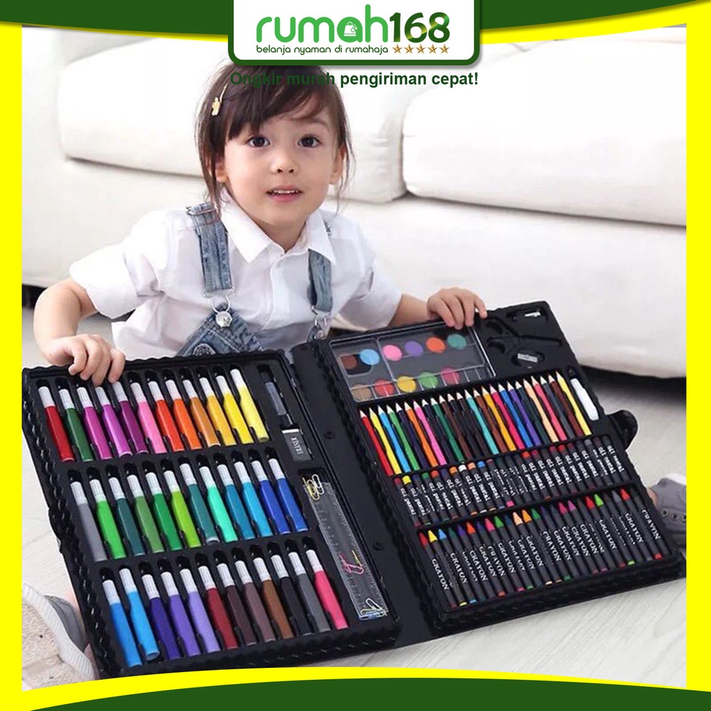 

PROMO 7.7 PUNCAK ☀RUMAH168☀ ACC0087 crayon set 150 pcs art set peralatan gambar lukis isi 150 pensil warna krayon set