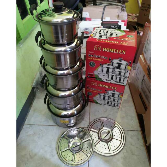 Panci set homelux kingko subron steamer / panci beranak