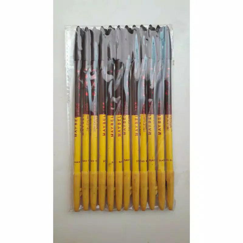 12 Pcs Pensil Alis Maybellin 2 in 1