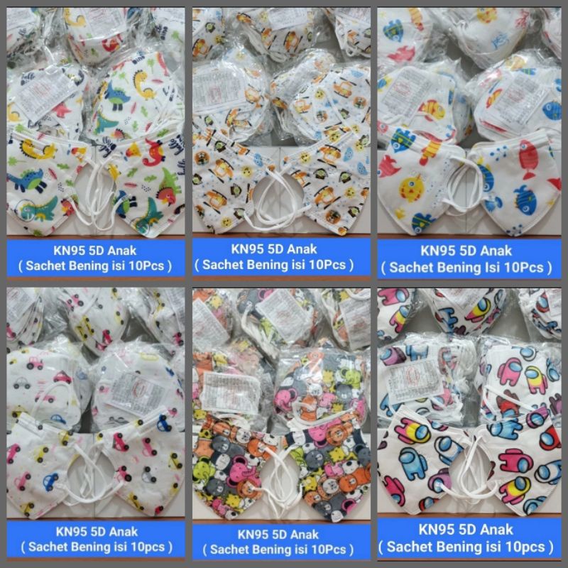 mouson kn95 anak karakter mirip pokana 5ply isi 10