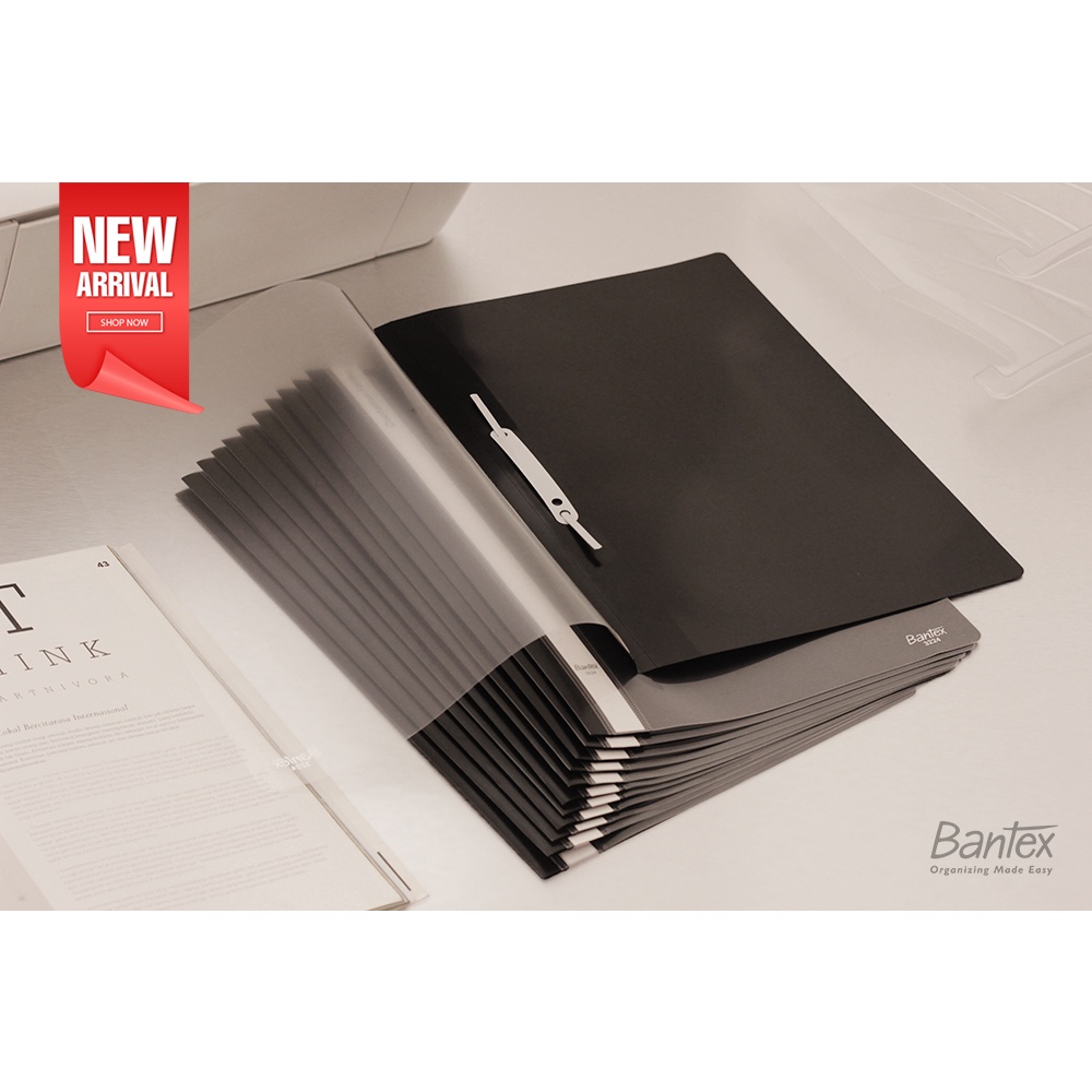 

12 pcs Business File Folio Map Plastik Snel Hecter Map Bisnis Bantex Trendy Quotation Folder Black 3224 10
