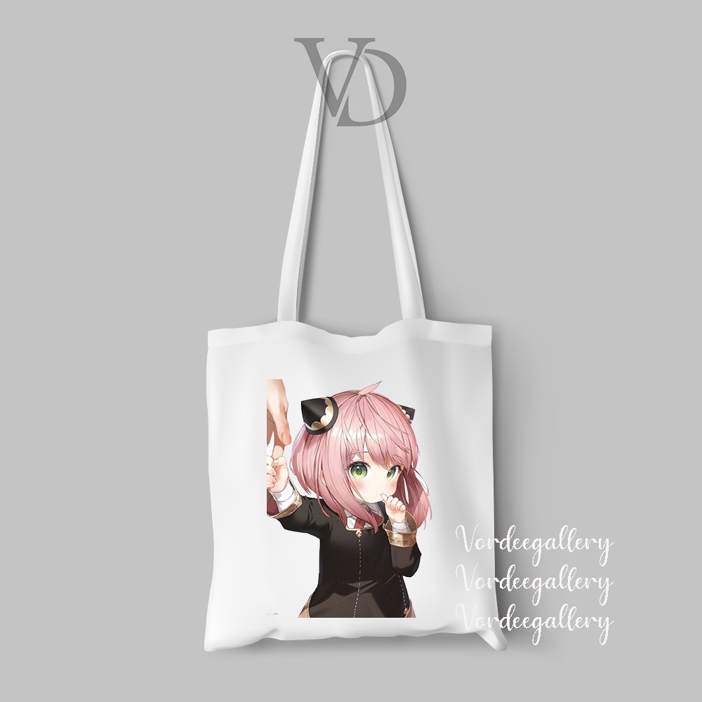 tote bag chibi spy x family / totebag anya anime jepang / animasi japan versi 2