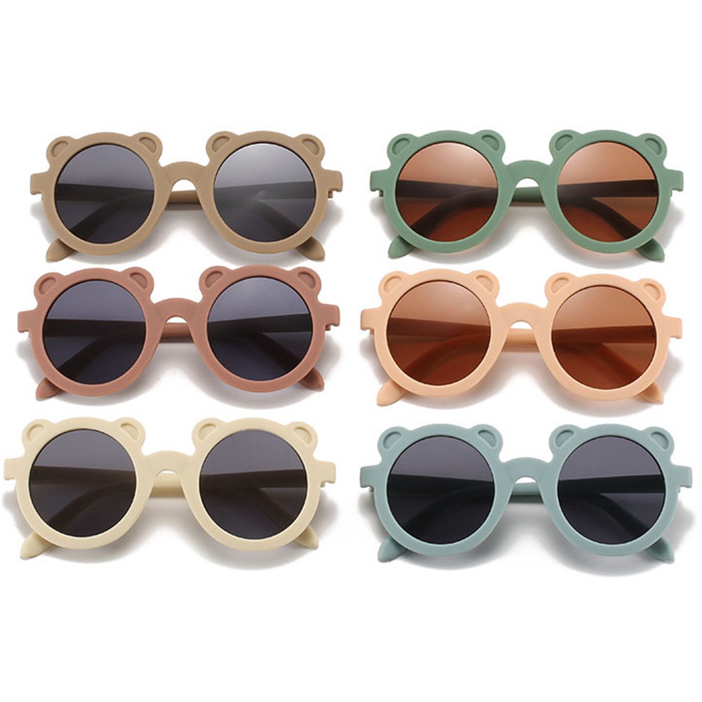 6 Colors Round Frame Bear Children's Sunglasses Cute Candy Color Children's Photo Glasses Trend Baby Sunglasses