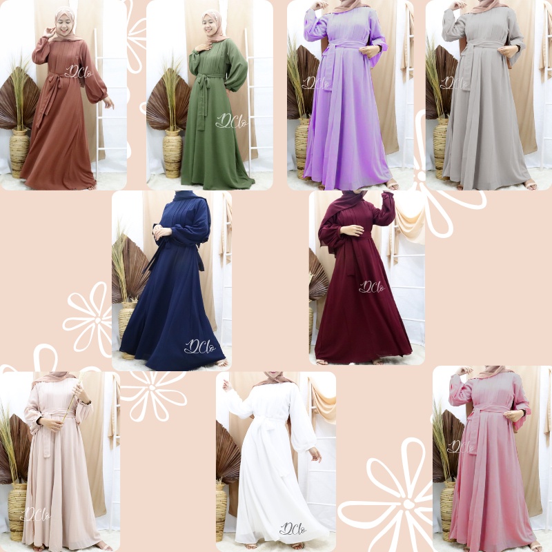 Yama Long Dress Jumbo  Muslim Wanita Remaja polos Terbaru  Gamis Ceruty Arab Malaysia Kondangan