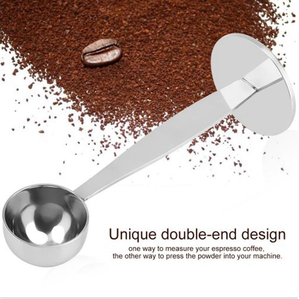 [Elegan] Sendok Takar Kopi Stainless Steel Dengan Stand Cafe Measuring Powder Press Bean Coffee Tamper