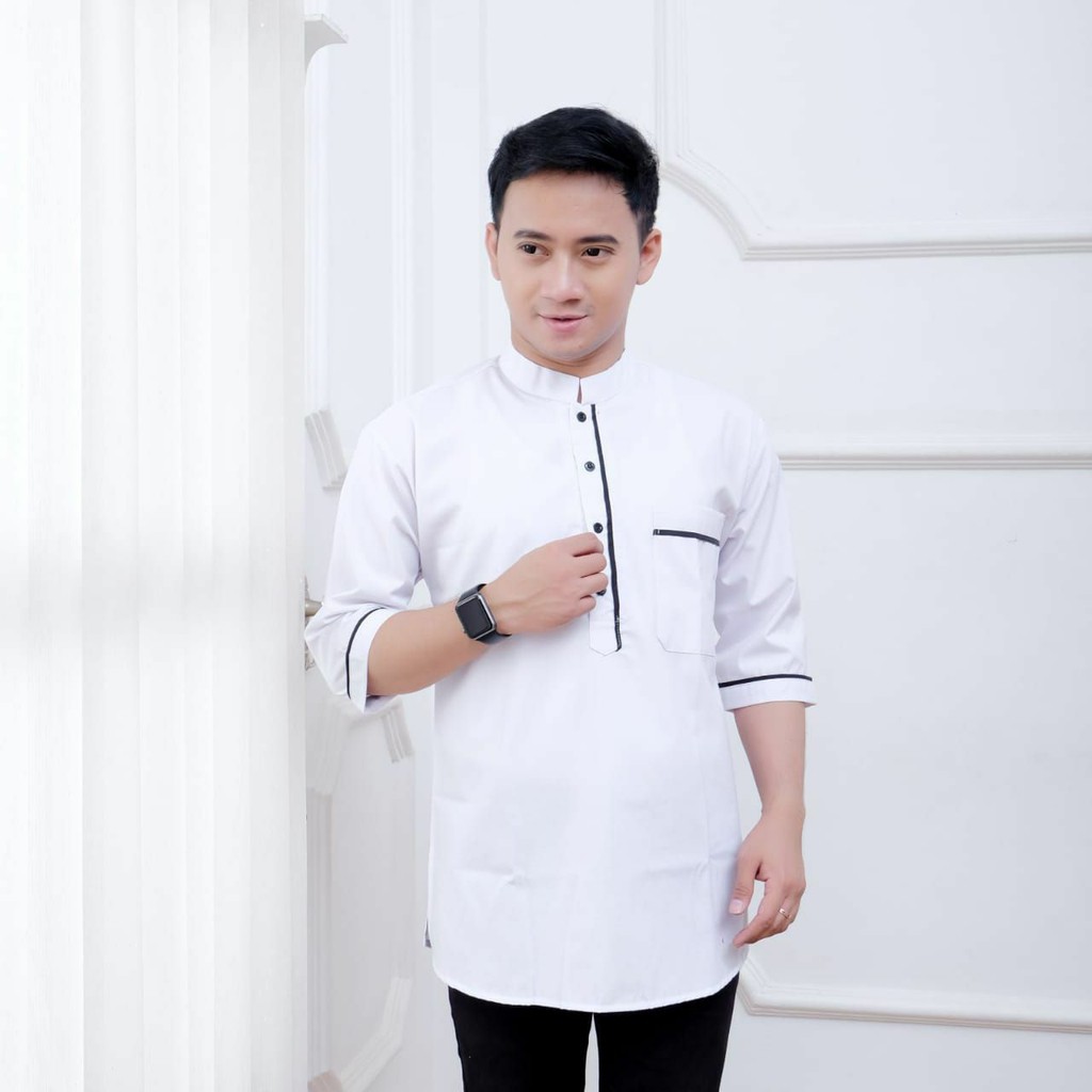baju Koko kurta lengan 3/4 ,baju Koko pria,fashion muslim pria,kurta pakistan