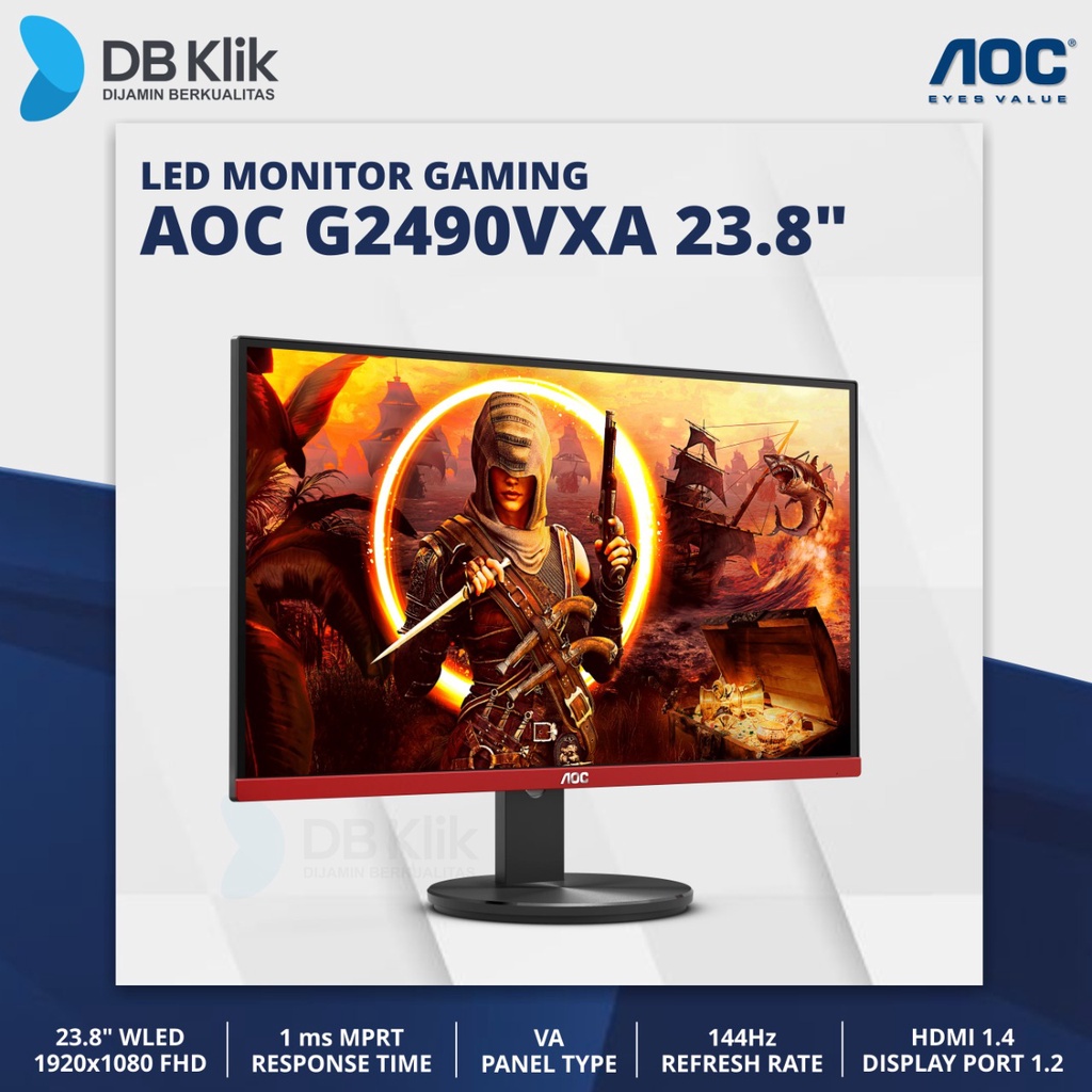 LED Monitor Gaming AOC G2490VXA 23.8&quot; 144Hz FHD HDMI DP - AOC G2490VXA