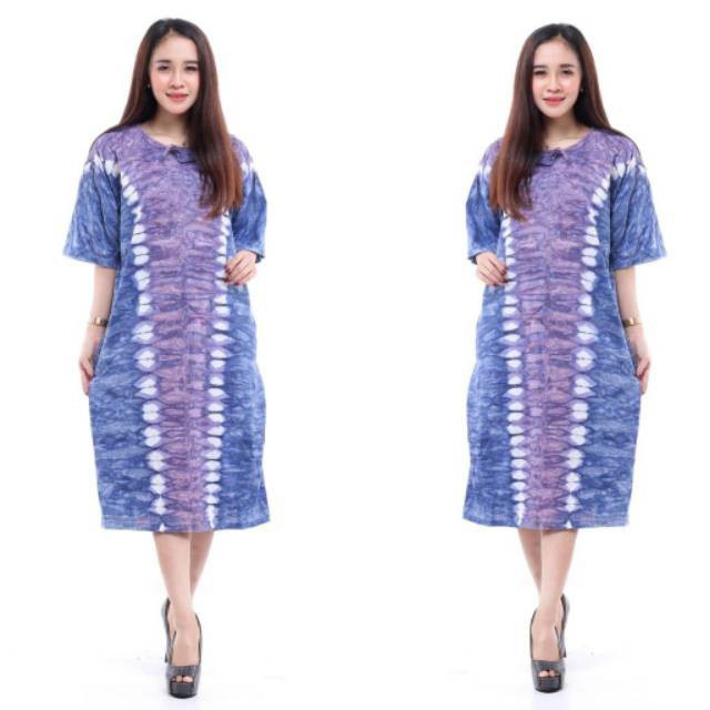Baju Tidur / Daster Murah / Daster Kaos / daster tali / daster standar / dres kaos / daster kaos ld.120  model leher tali-Biru