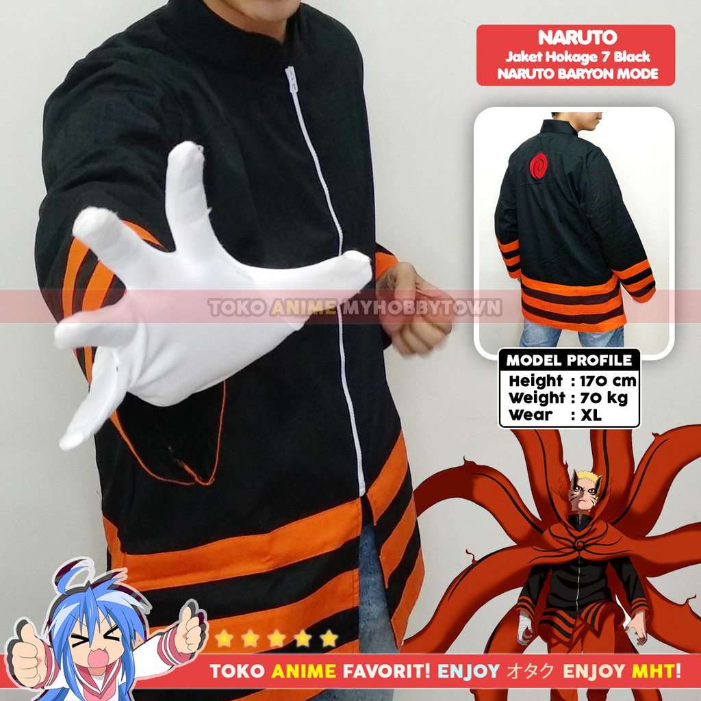 Jaket Naruto Hokage 7 Baryon Mode Kostum Anime Cosplay