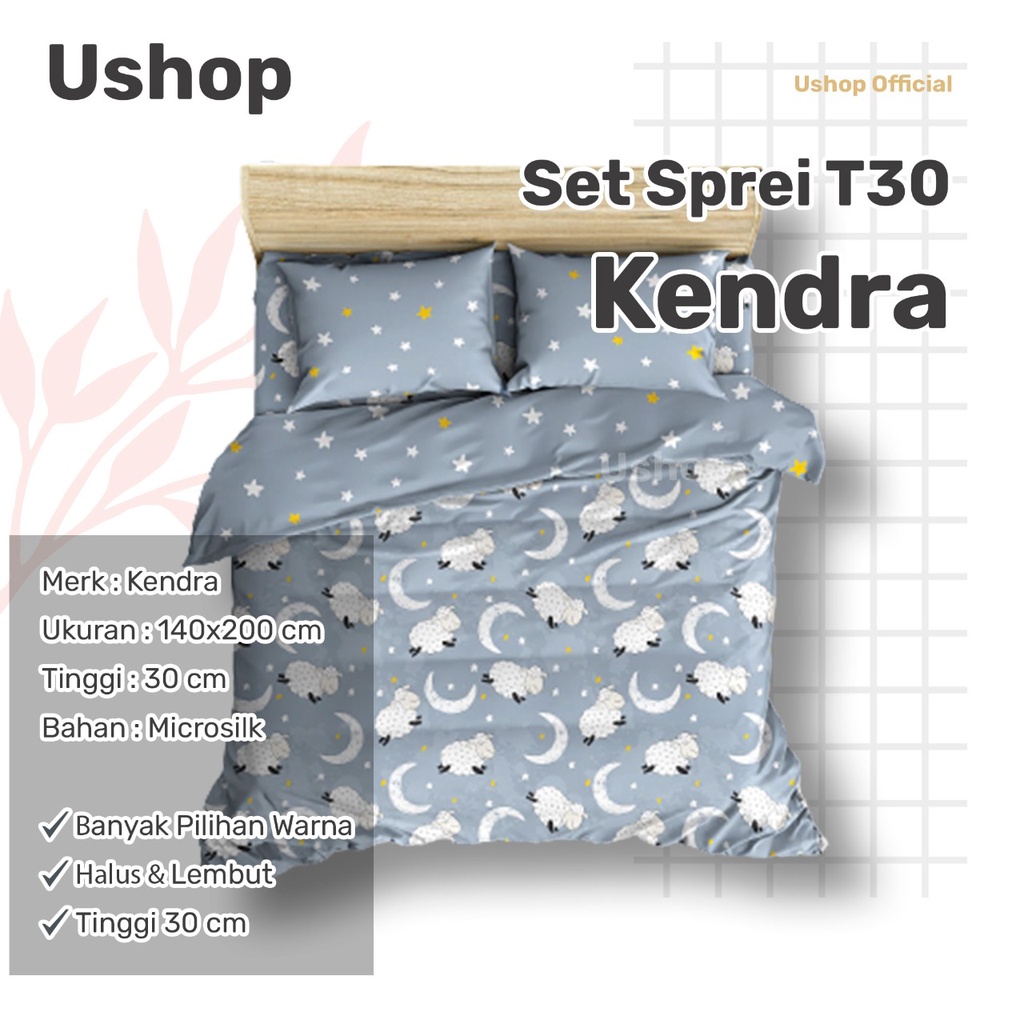KENDRA Sprei 140x200 Tinggi 30 Cm - Blue Owls Iris Sweet Dream Marvel Honeycomb sp140t30kk Ushop