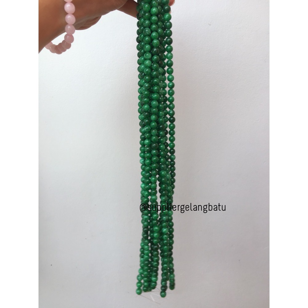 bahan batu giok burma 8mm renceng kalung gelang akik imperial jade green craft aksesoris fashionita