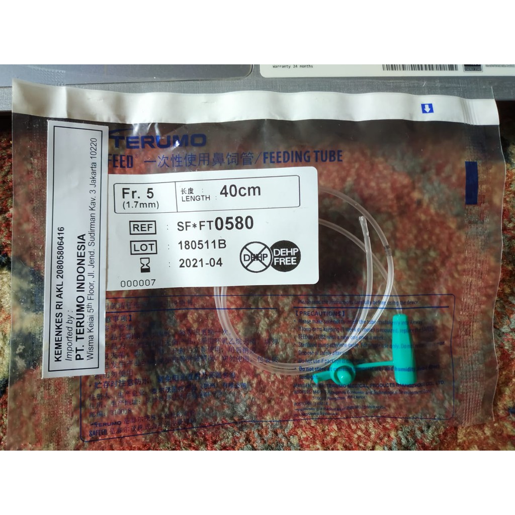 NGT / Feeding Tube / Selang Makan / Sonde - TERUMO - FR.5 panjang 40cm