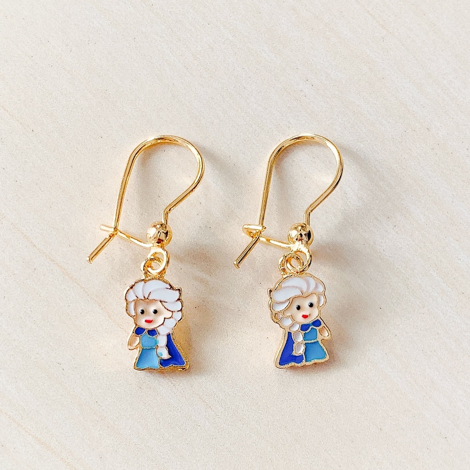 Anting Anak Putri Salju Biru Gold Xuping