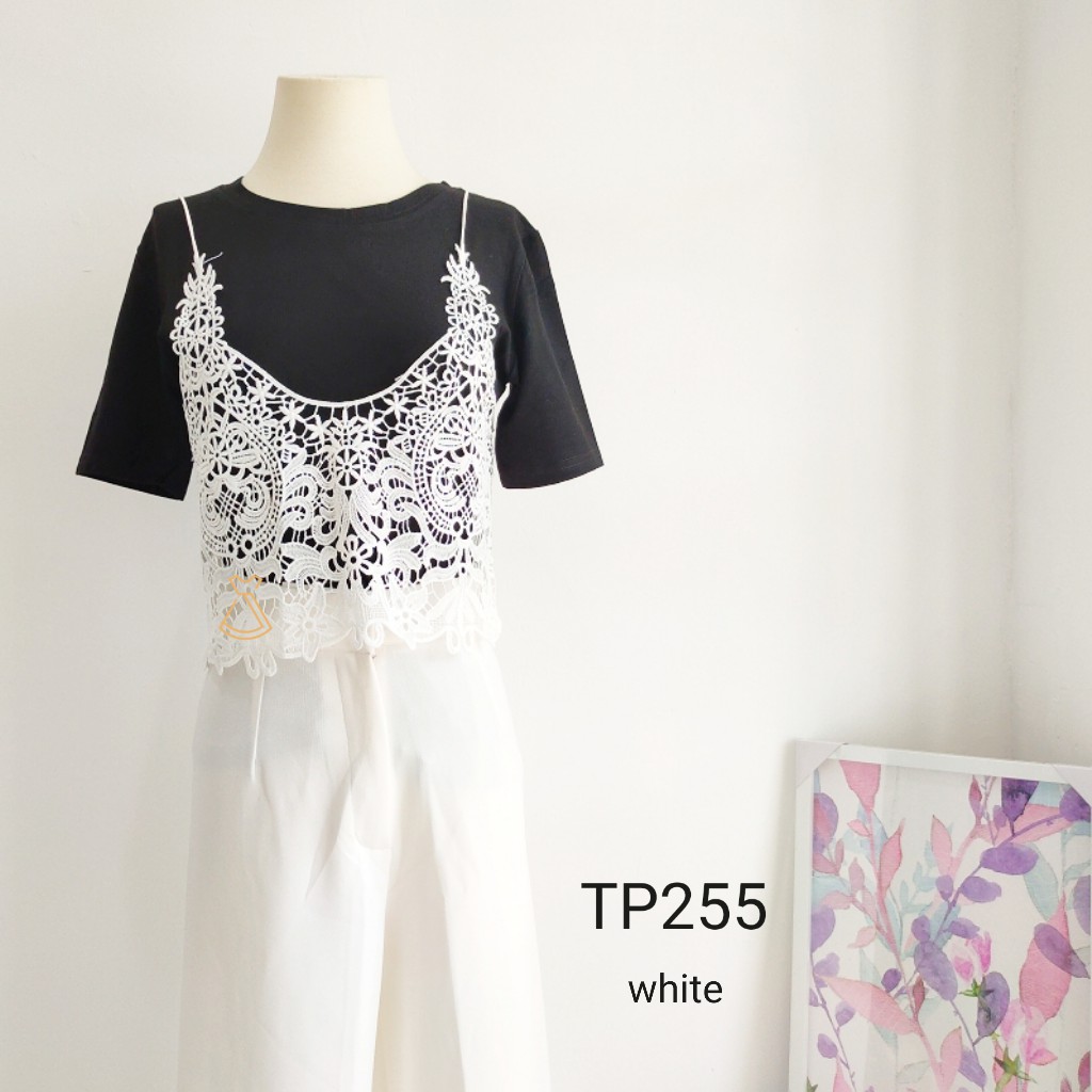 TP255 - BAJU ATASAN  LACE WANITA  IMPORT MODERN MURAH