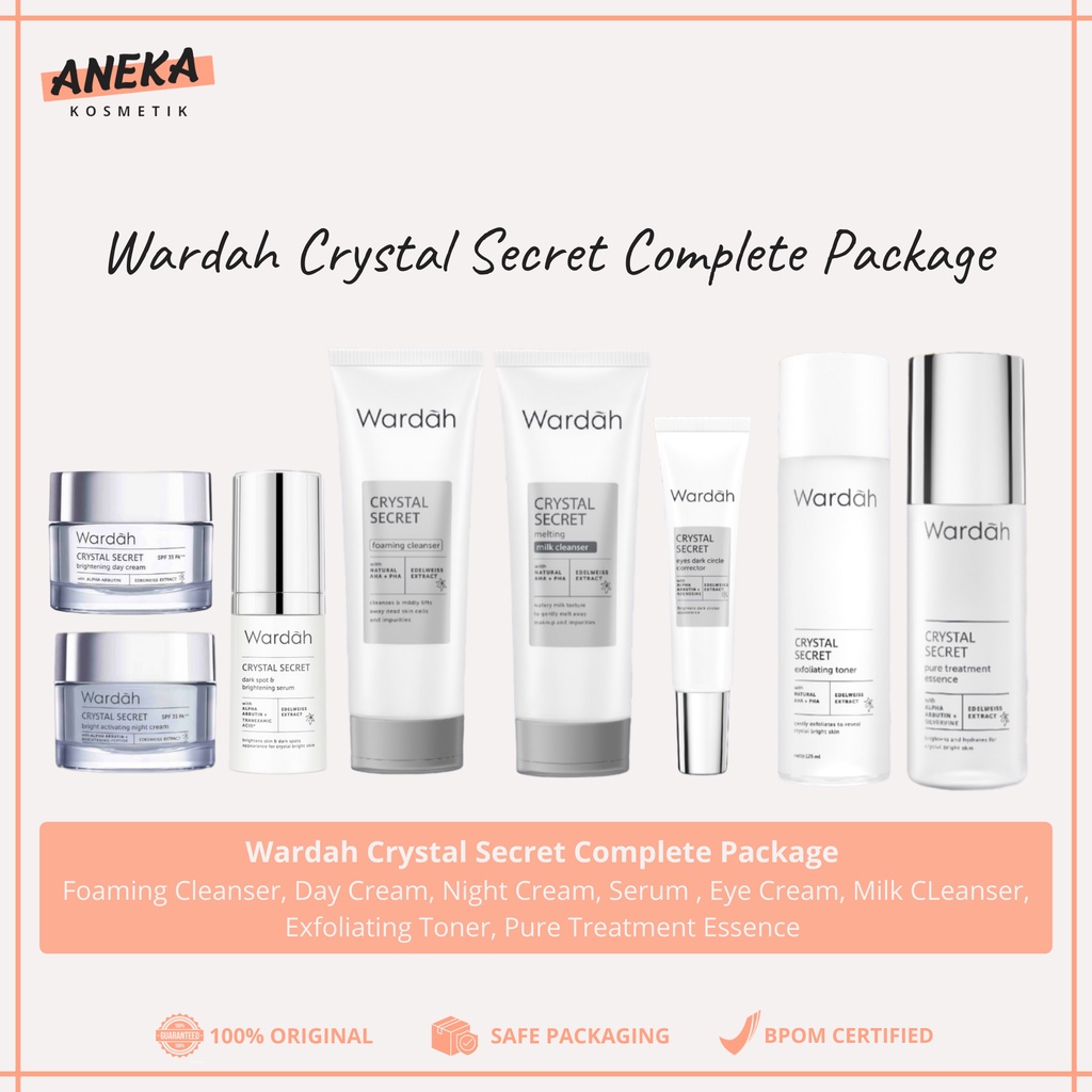 Wardah Crystal Secret Paket Komplit / White Secret Paket Komplit / Paket Wardah