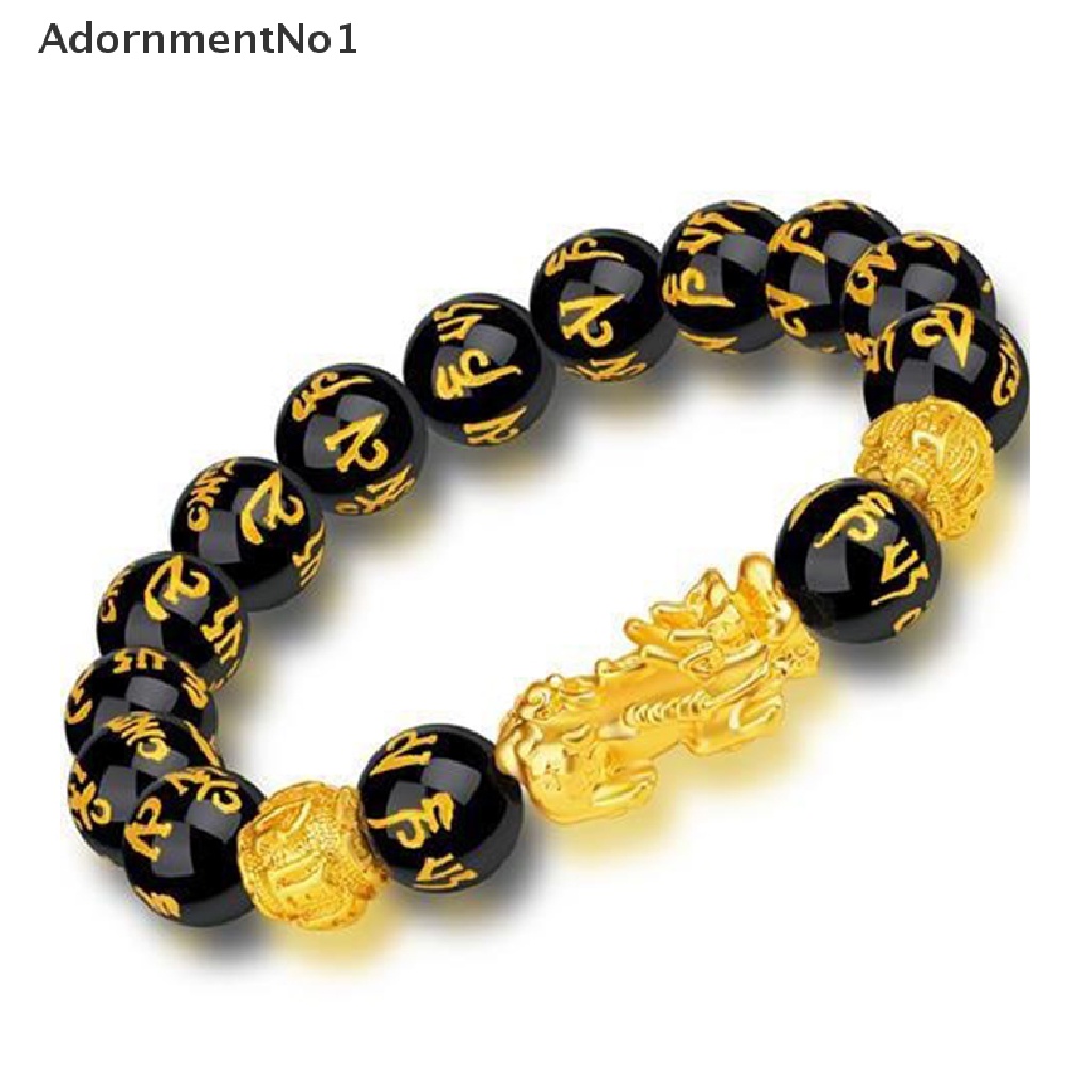 (AdornmentNo1) Gelang Tangan Batu Obsidian Feng Shui Untuk Pria / Wanita