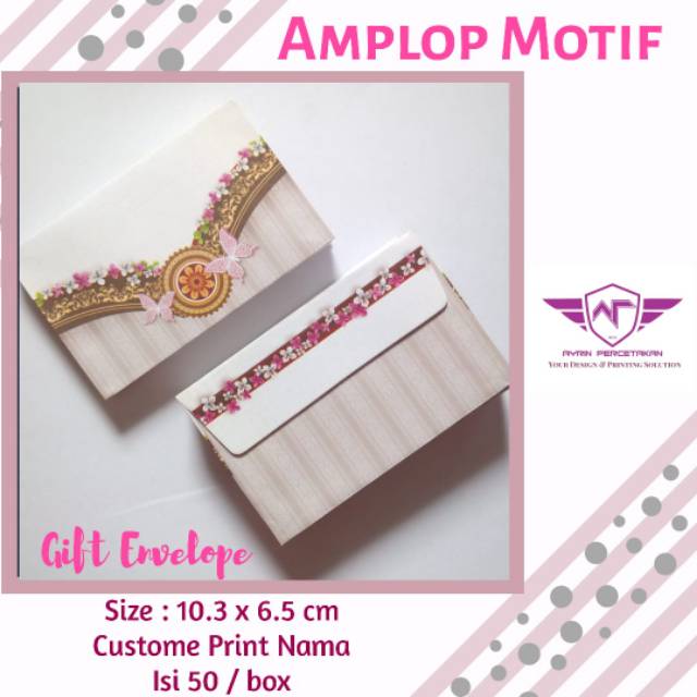 Amplop motif Print nama Custome