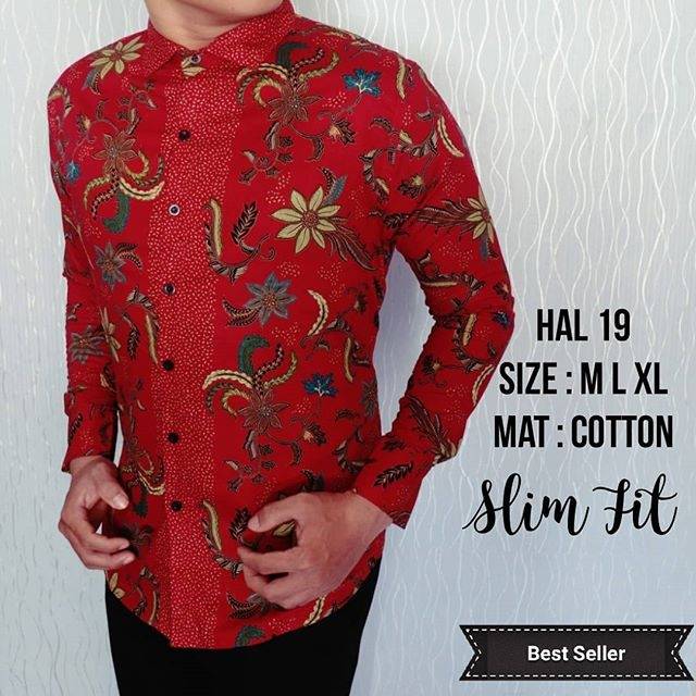 KEMEJA SLIM FIT PRIA BATIK SLIMFIT REAL PICT ORIGINAL MERK LUIGI BATANI HAL 19