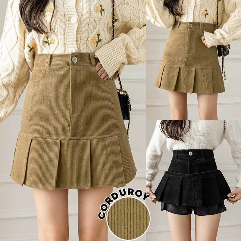 Rok wanita cantik mini murah kpop modis kekinian polos skirt remaja pendek perempuan tennis casual o