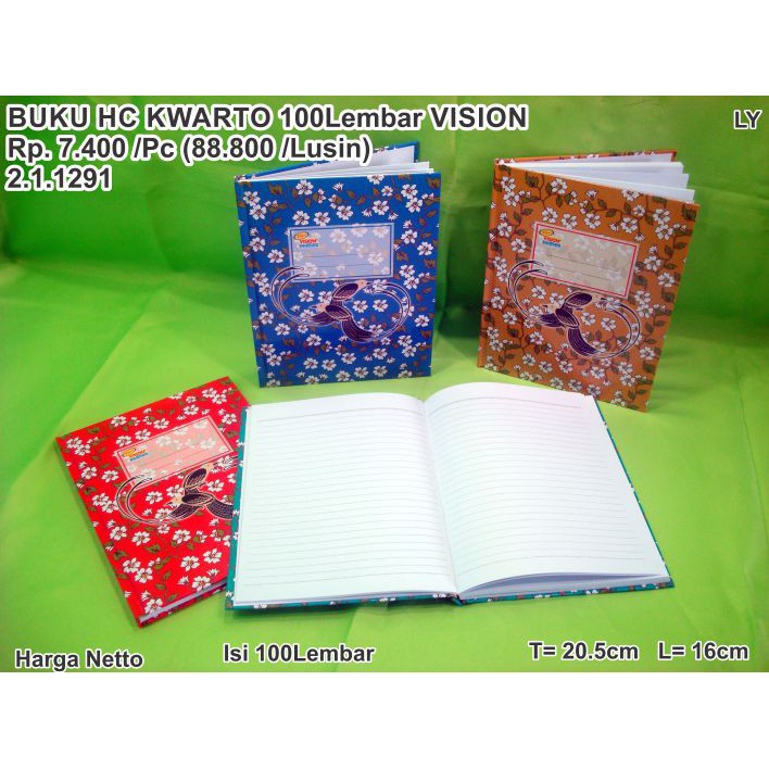 

Buku Tulis Hardcover Ukuran Kwarto isi 100 lbr Vision Murah