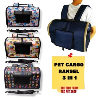 Image of Tas kucing Pet cargo ransel 3 in 1 pet carrier tas hewan ransel anjing reptil musang kelinci 2 in 1 tas kucing astronot transparan gendong jinjing selempang