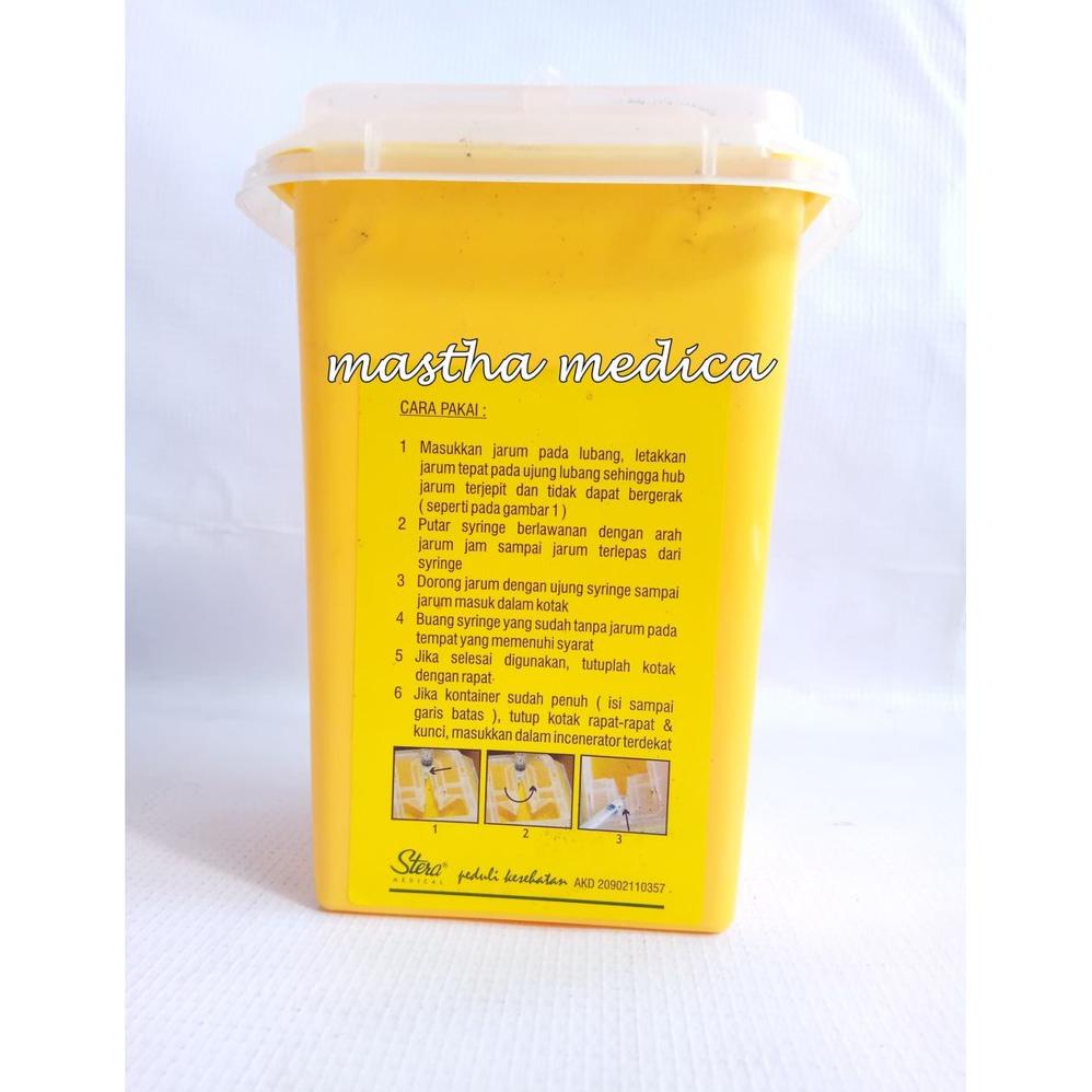 Sharp Container STERA Tempat Sampah Medis Limbah Medis / Jarum 1 Liter