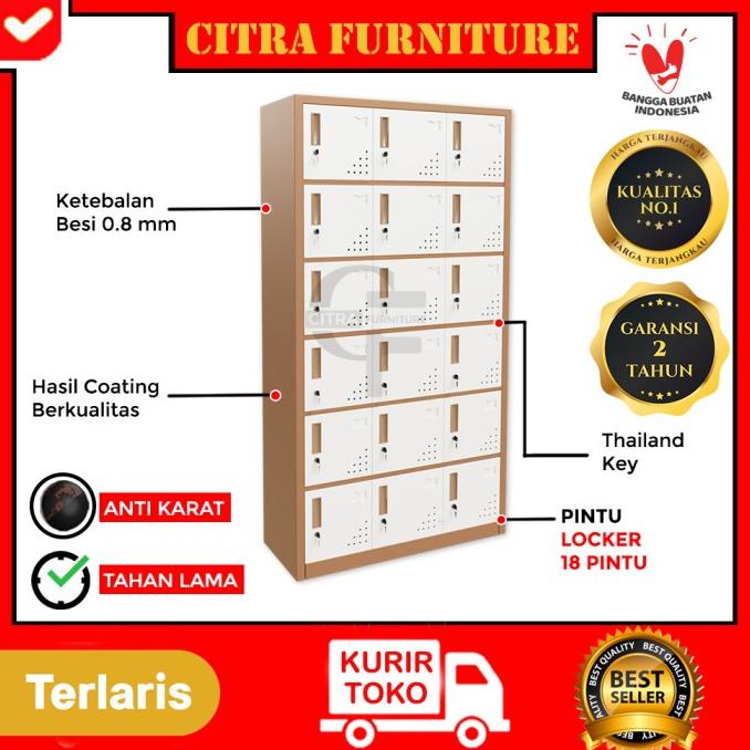 

[[COD]] Loker Besi 18 Pintu Kunci |Locker Karyawan|Arsip File Filling Kabinet TERJAMIN Kode 314