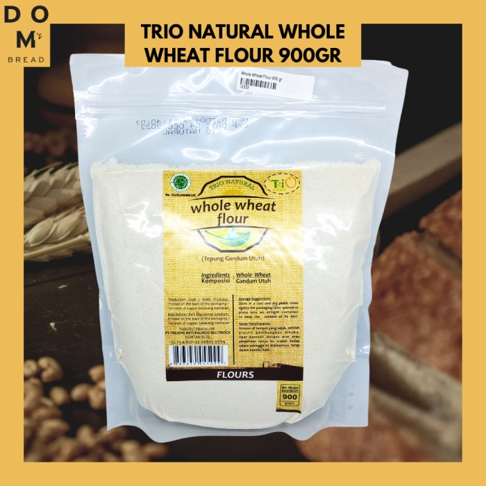 

PROMO [COD] Tepung Gandum Halus Trio Natural (Whole Wheat Flour) 900 GR