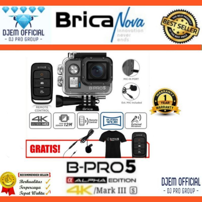 Brica B-PRO5 AE3S GREY WIDE Action Cam B PRO5 Alpha Edition m3 BPRO5 B PRO 5 AE3S Resmi
