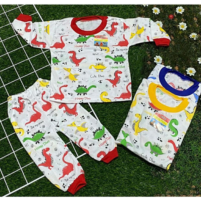 BAJU Bayi - SETELAN BAJU BAYI - SET BAJU DINO KANCING