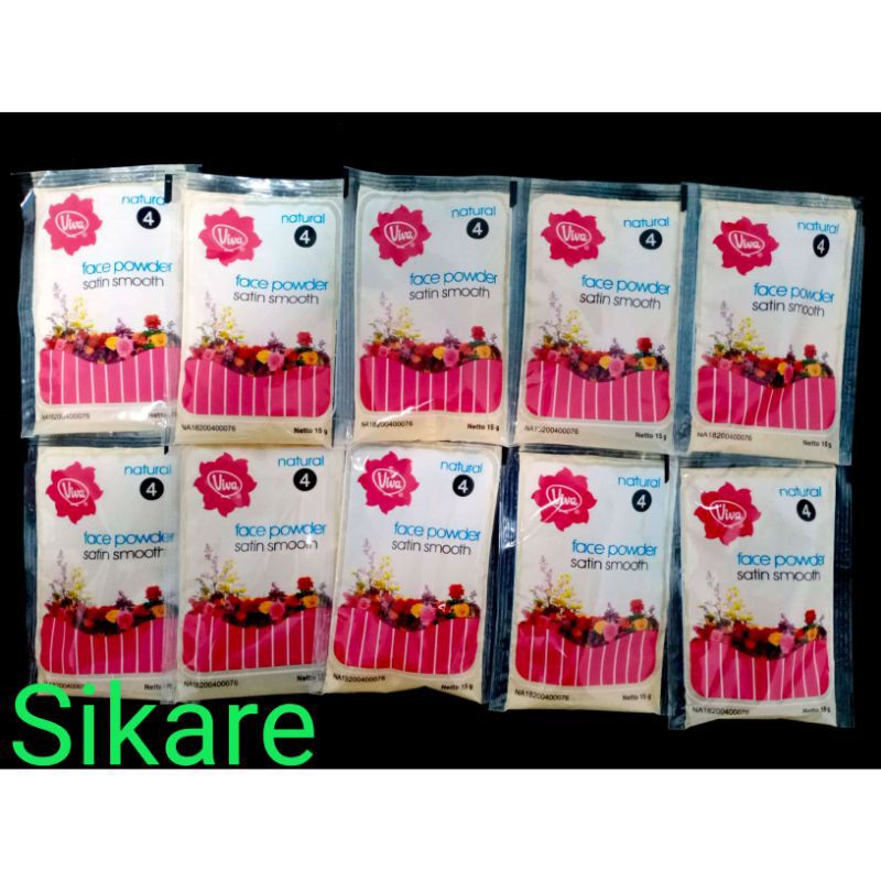 1 Box Bedak Tabur Viva Zak / Bedak Viva Saset / Bedak Face Powder Natural No 4 15 Gram