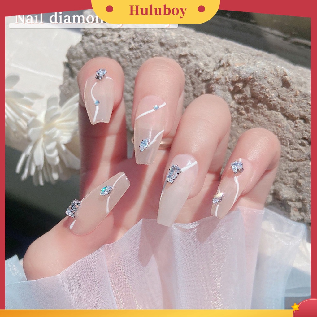 Huluboy Huluboy♡ 20pcs / Kotak Ornamen Perhiasan Berlian Imitasi Cubic Zirconia Glitter Untuk Dekorasi Nail Art Wanita