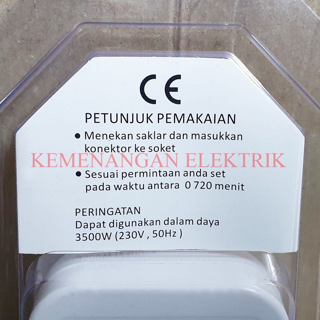 KAISER STOP KONTAK TIMER 12 JAM ANALOG / ALAT PENGATUR WAKTU MANUAL / COLOKAN STOPKONTAK TIMER