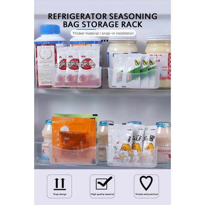 Refrigerator seasoning bag storage box kitchen sauce bag mustard rack small vinegar sauce bag mini storage rack OWT