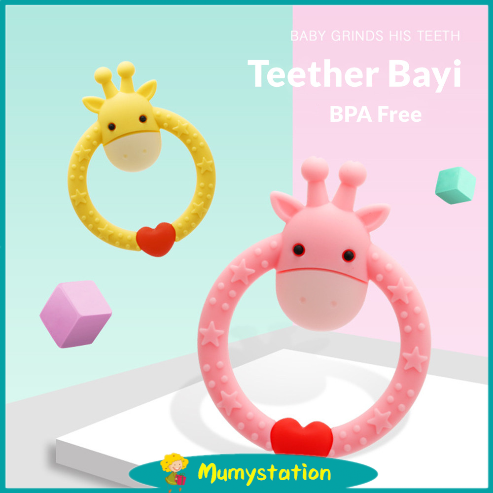 Mumystation teether bayi silikon /mainan gigitan bayi