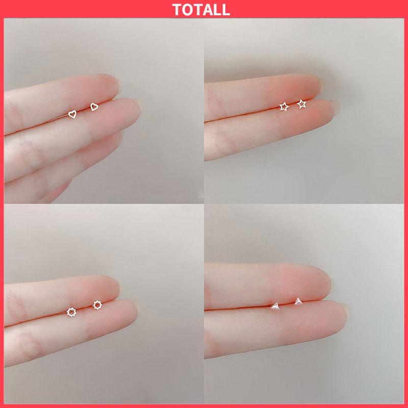 COD Mini S925 Cinta Bintang Anting Sederhana Fashion Anting-Anting Perhiasan Wanita Anting-Totall