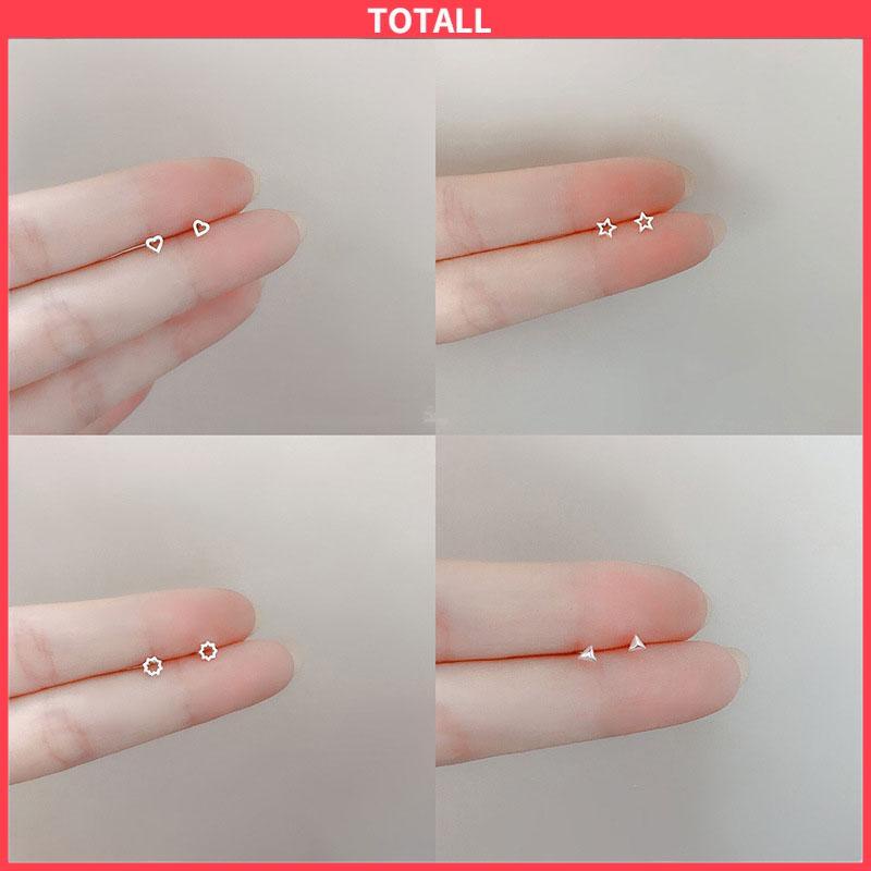 COD Mini S925 Cinta Bintang Anting Sederhana Fashion Anting-Anting Perhiasan Wanita Anting-Totall