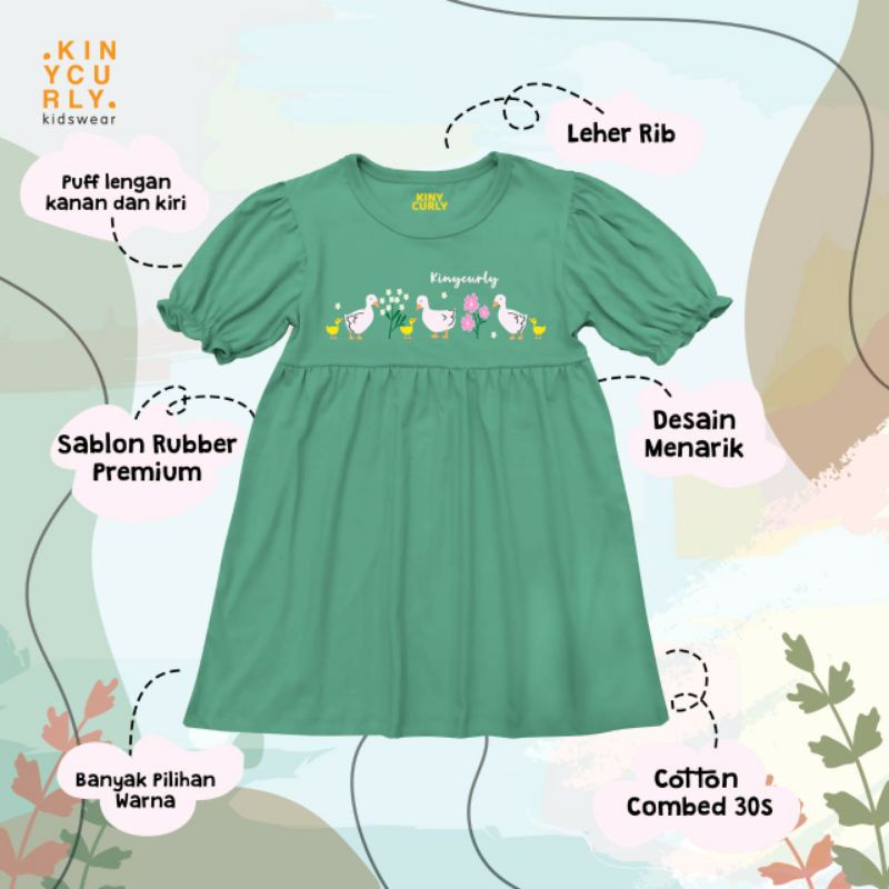 Baju Anak Dress Yoona Kiny Curly Original Kaos Super Premium Pakaian Anak Perempuan Termurah