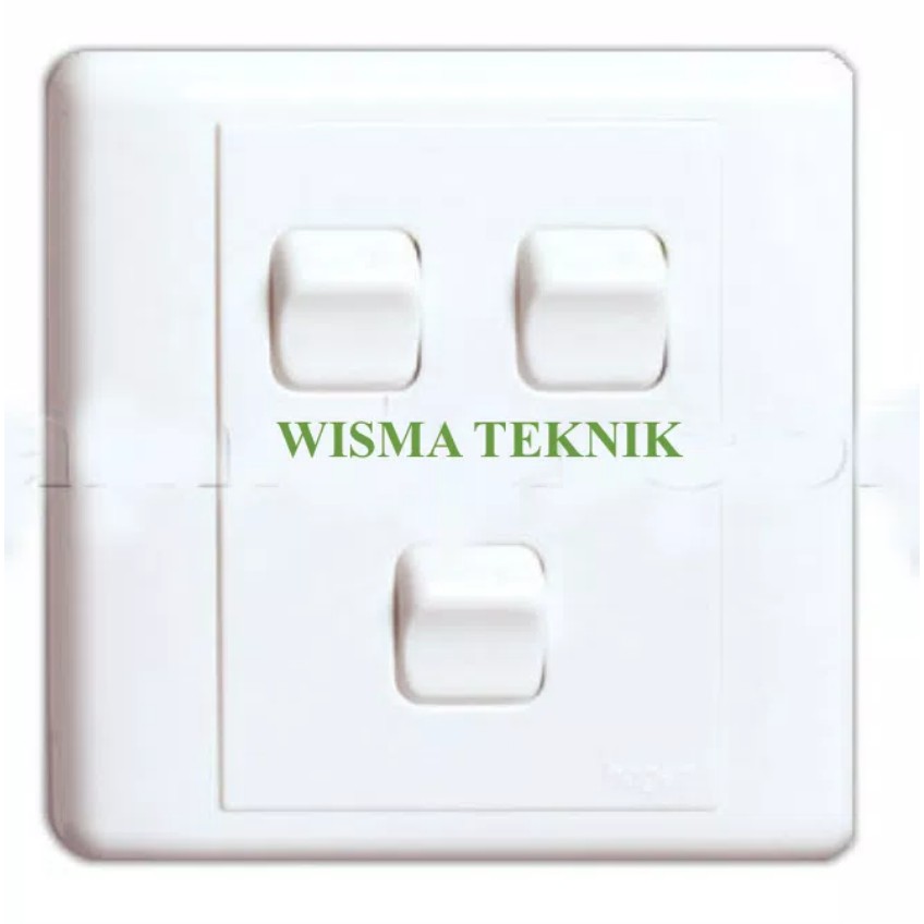 Saklar listrik 3 gang 1 way XP9310 Hager
