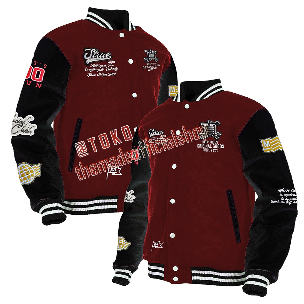 Jaket Varsity Baseball Full Bordir - Jaket Bomber Varsity Vintage - Jaket Baseball Pria New Arival - Jaket Varsity Pria jepang - Jaket Varsity Wanita Korea - Jaket Baseball Bomber varsity Motif Bordir Jahitan